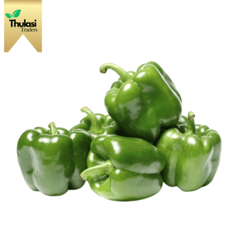 Green Capsicum 250g - Locally sourced green capsicum by Thulasi Traders. Perfect for enhancing culinary creations with a crisp and vibrant flavor.