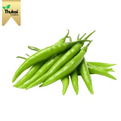 Green Chilli 250g - Locally sourced green chillies by Thulasi Traders. Perfect for enhancing culinary creations with a spicy and vibrant flavor.