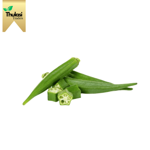 Fresh Okra (Ladies Finger) 500g - Locally sourced vegetable by Thulasi Traders. Perfect for enhancing culinary creations with slimy texture and nutritious goodness.